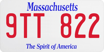 MA license plate 9TT822