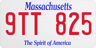 MA license plate 9TT825