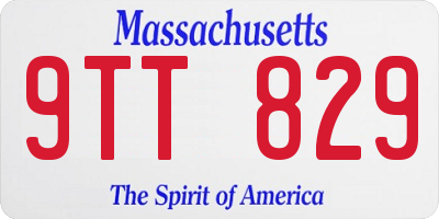 MA license plate 9TT829