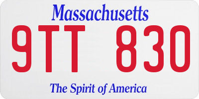 MA license plate 9TT830