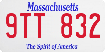 MA license plate 9TT832