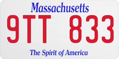 MA license plate 9TT833