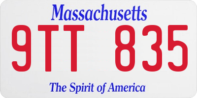 MA license plate 9TT835