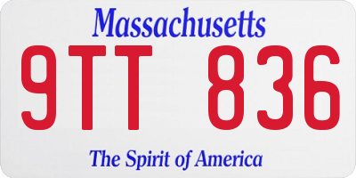 MA license plate 9TT836
