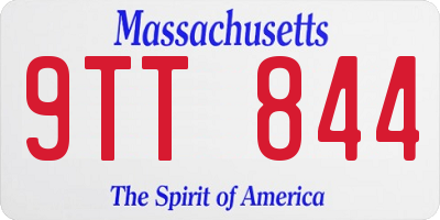 MA license plate 9TT844