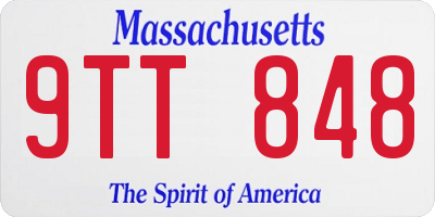 MA license plate 9TT848