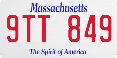 MA license plate 9TT849