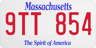 MA license plate 9TT854