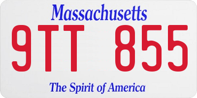 MA license plate 9TT855