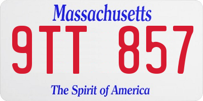 MA license plate 9TT857