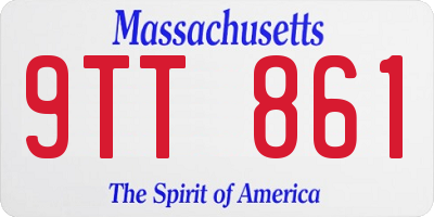 MA license plate 9TT861