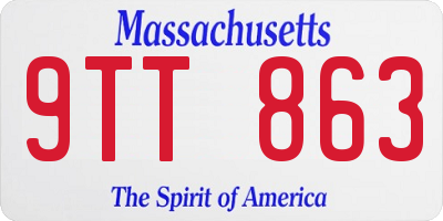 MA license plate 9TT863
