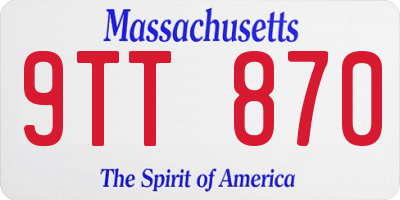 MA license plate 9TT870
