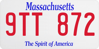 MA license plate 9TT872