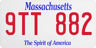 MA license plate 9TT882