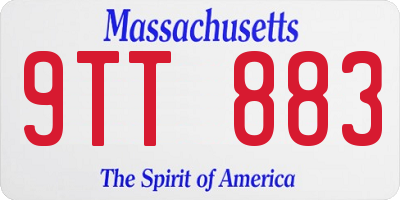 MA license plate 9TT883