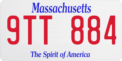 MA license plate 9TT884