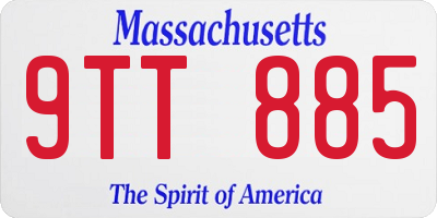 MA license plate 9TT885