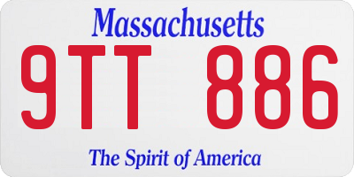 MA license plate 9TT886