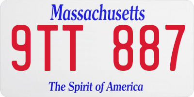 MA license plate 9TT887