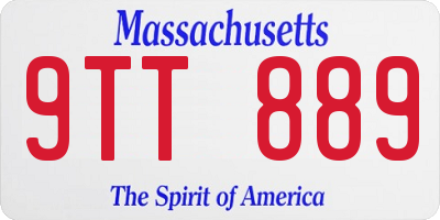 MA license plate 9TT889