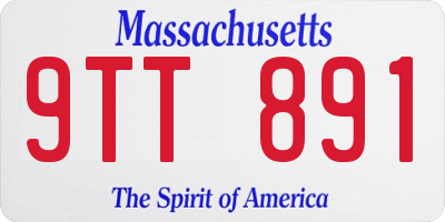 MA license plate 9TT891