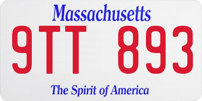 MA license plate 9TT893