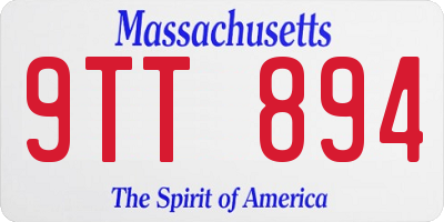 MA license plate 9TT894