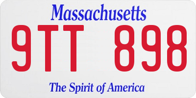 MA license plate 9TT898