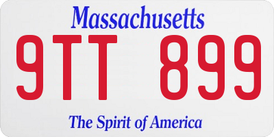 MA license plate 9TT899