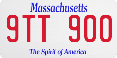 MA license plate 9TT900