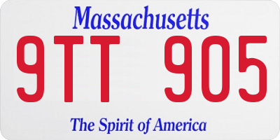 MA license plate 9TT905