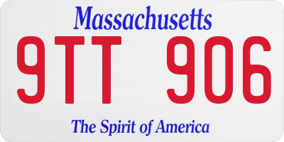 MA license plate 9TT906