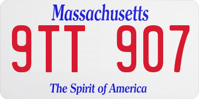 MA license plate 9TT907