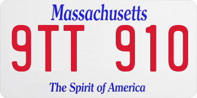 MA license plate 9TT910