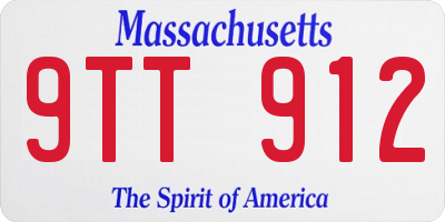 MA license plate 9TT912