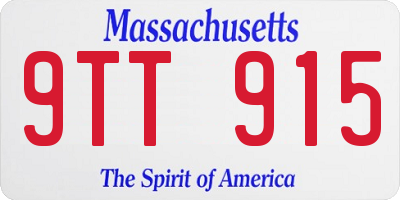 MA license plate 9TT915
