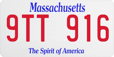 MA license plate 9TT916