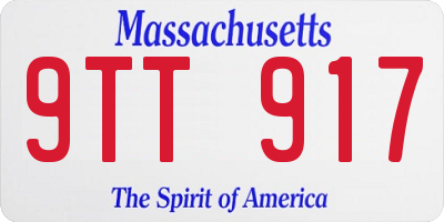MA license plate 9TT917