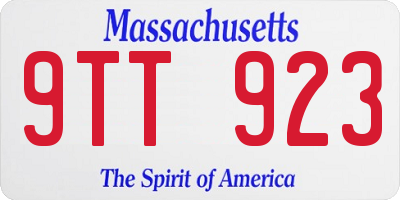 MA license plate 9TT923