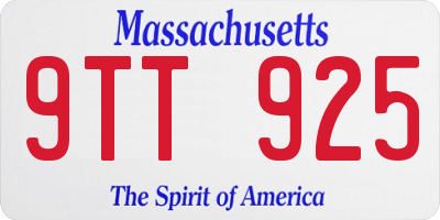 MA license plate 9TT925