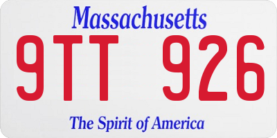 MA license plate 9TT926
