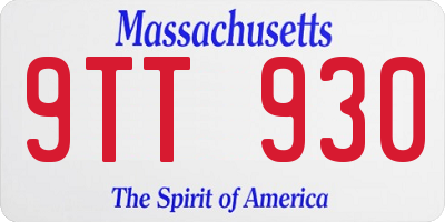 MA license plate 9TT930