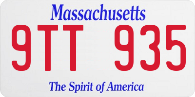 MA license plate 9TT935