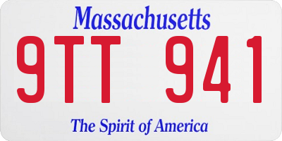 MA license plate 9TT941