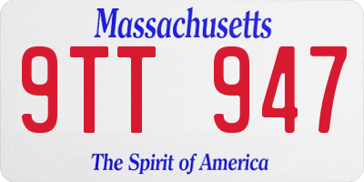 MA license plate 9TT947
