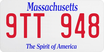 MA license plate 9TT948