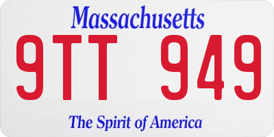 MA license plate 9TT949