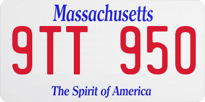 MA license plate 9TT950