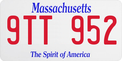 MA license plate 9TT952